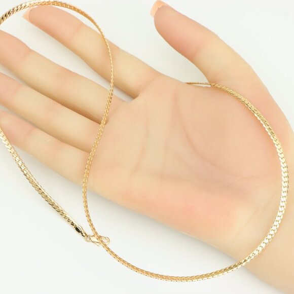 Elegant Rose Gold Flat Chain Necklace in High Quality Finish, XPNL0271 - Picture 5 of 11